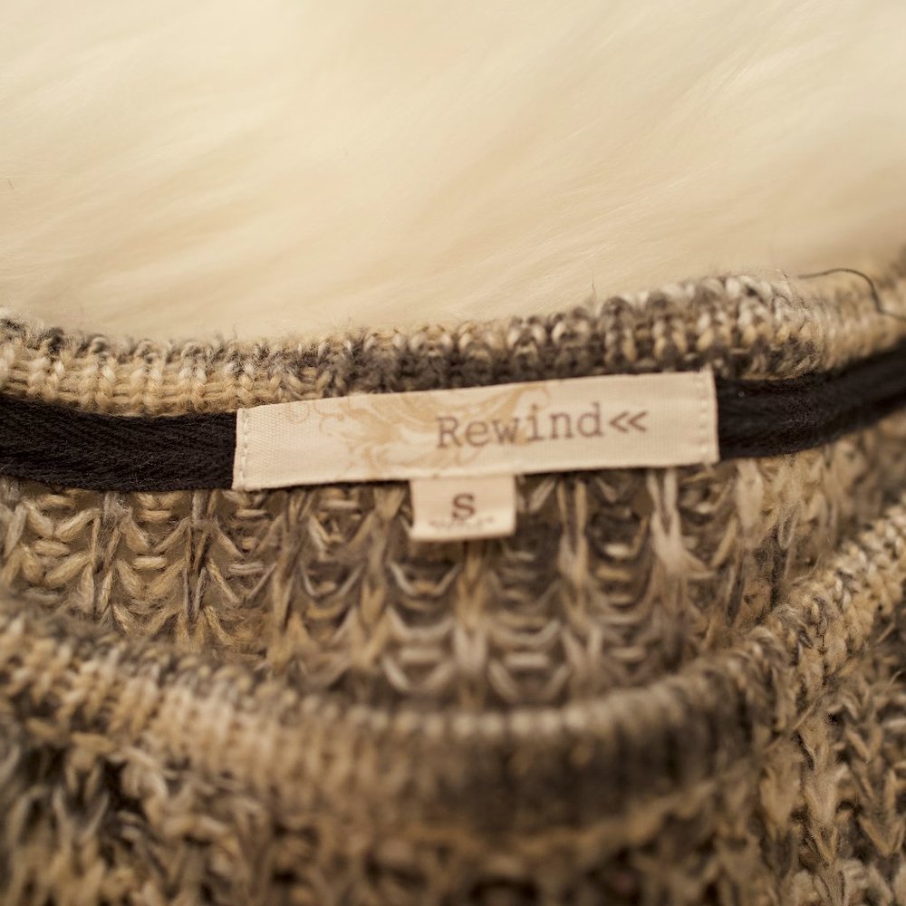 Rewind Neutral Multicolored Cable Knit Sweater - Picture 3 of 4